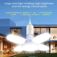 Ampoule LED en forme d'éventail E27 lampe à LED pliable 220V 110V 40 LEDs ampoules pour la maison plafonnier entrepôt Garage lumière blanc chaud