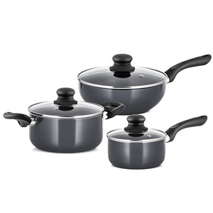 Quoi de Neuf <span class=keywords><strong>Article</strong></span> <span class=keywords><strong>Pas</strong></span> <span class=keywords><strong>Cher</strong></span> Couleur Noire Antiadhésive Induction Fond Batterie de <span class=keywords><strong>Cuisine</strong></span> Ensemble - Product Image 1
