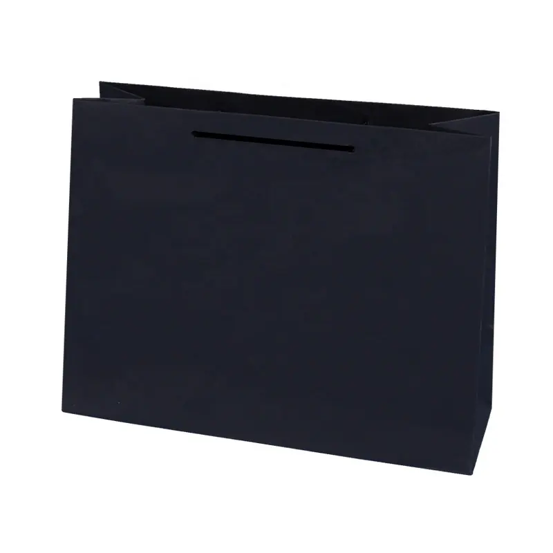 Sacchetti di carta neri di lusso personalizzabili Logo personalizzato piccola confezione regalo di vendita al dettaglio abbigliamento personalizzabile sacchetto di carta