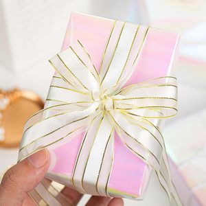 Metallic Iridescent Wrapping Paper 17Inch x 33Feet <b>Pink</b> Holographic Double Side Gift <b>Wrap</b> for Girls Fairy Party - Product Image 3