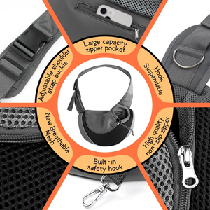 Pet köpek Sling taşıyıcı nefes örgü seyahat güvenli köpekler kediler için tek kollu çanta taşıyıcı - Product Image 5