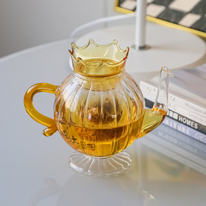 Juego de Té Británico de Diseño Moderno, Tetera y Taza con Diseño de Corona de Flores, para Té Saludable de Otoño e Invierno, con Detalles de Frutas y Rosas en Vidrio - Product Image 4