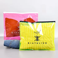 Pochette en PVC Logo Personnalisé Rose Jaune Transparente Petite Taille pour Bijoux Tissu Collier Boucles d'Oreilles avec Fermeture Éclair