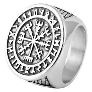 yunnique Nordic Viking Stainless Steel <b>Ring</b> Men's Geometric Cross Design Gift Jewelry <b>Titanium</b> Steel Cast <b>Ring</b> - Product Image 5