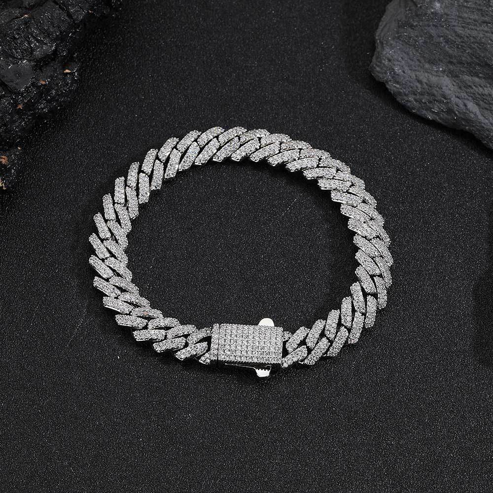 Oro blanco (ancho 8 mm) - pulsera de 7 pulgadas (largo 17,78 cm)