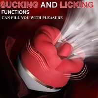 Zungen-Leck-Massagegerät Realistischer Weicher Mund-Saugvibrator Rosen-Nippel-Klitoris-Stimulator Sexspielzeug