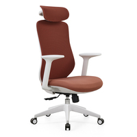 Chaise de bureau ergonomique avec soutien lombaire adaptatif en maille, accoudoirs fixes, design moderne, pivotante, chaise de direction