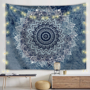Indien Bohème Lotus Fleur Sarcelle Mandala Tapis <span class=keywords><strong>Tapisserie</strong></span> Tenture Literie Tapisseries - Product Image 2