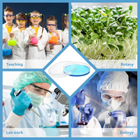 Platos de Petri de plástico desechables de laboratorio 90*15mm Placa de cultivo transparente estéril Placa de Petri Placa de cultivo bacteriano de células