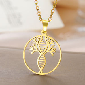 Myshape <span class=keywords><strong>Arbre</strong></span> de vie Infinity <span class=keywords><strong>DNA</strong></span> Collier Double Helix <span class=keywords><strong>Arbre</strong></span> <span class=keywords><strong>généalogique</strong></span> Pendentif Wiccan Bijoux en acier inoxydable Cadeau de couple - Product Image 1