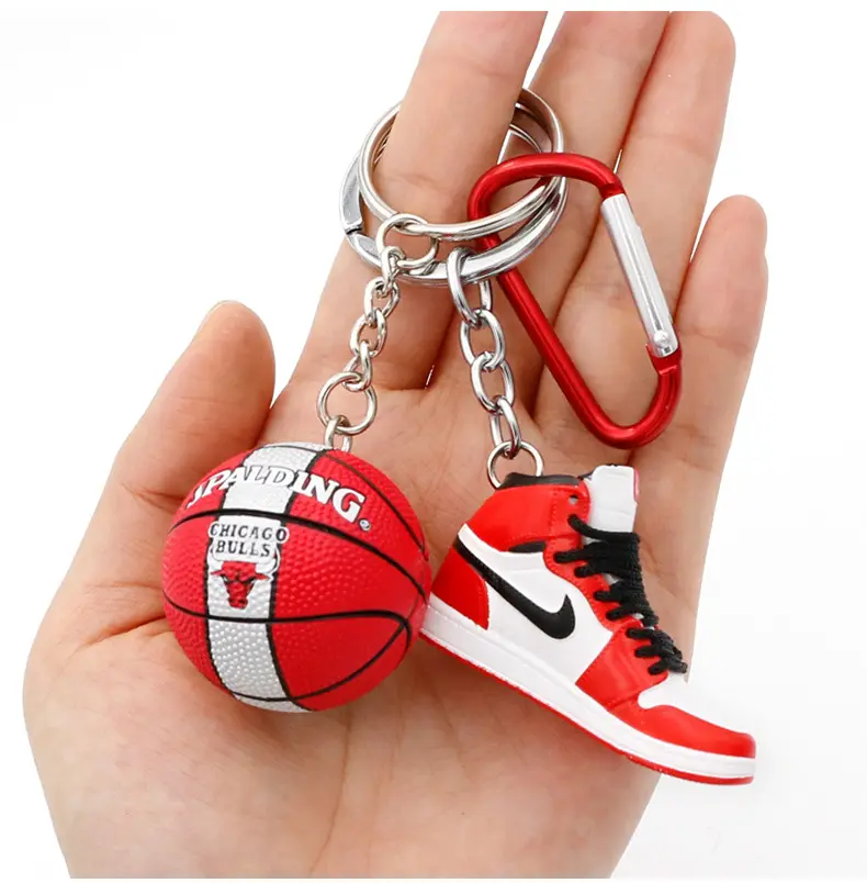 3D Mini PVC Sneaker Keychain Basketball Shoes Model Personalized Creative Plastic Shoe Keychain