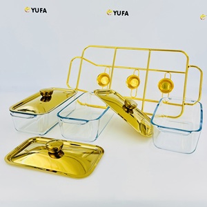 Новая прямоугольная стеклянная Буфетная плита YUFA, серебристая/Золотая <span class=keywords><strong>3</strong></span> соединения, подогреватель для еды, многоуровневой - Product Image 6