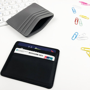 Logo de marque personnalisé <span class=keywords><strong>porte</strong></span>-cartes en cuir pour femmes OEM mince matériau PU 6 fentes pour cartes portefeuille de poche pour cadeau de promotion - Product Image 4