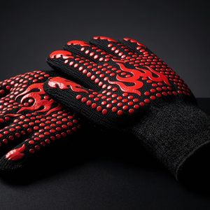 Gants de barbecue et de four imprimés résistants à la chaleur extrême, en silicone et coton, de qualité alimentaire, pour la cuisine, la cuisson et la manipulation des casseroles - Product Image 2