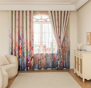 Mùa Xuân hoa sơn dầu vườn thiên nhiên phong cảnh cửa sổ trang trí rèm cửa đầy đủ Màn in rèm cửa vải cuộn - Product Image 1