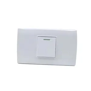 Standard Pc Panel 1 Gang 1 Way Safety Electric Power White Button Household Wall Switch