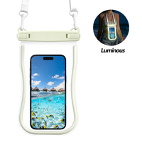 Nouvelle conception Sac étanche pour téléphone portable en TPU lumineux LOGO personnalisé Étanche IPX8 Pochette pour téléphone portable