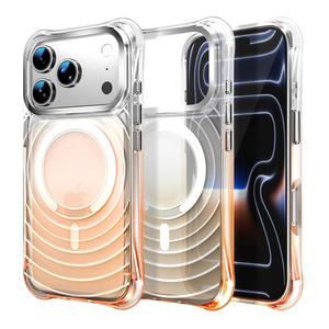 เคสโทรศัพท์แม่เหล็กนีออนลายคลื่นสีสันสดใสสำหรับ iPhone 17 16 15 14 Pro Max  แบบกันกระแทกใสไล่เฉดสีรุ้ง  ฝาหลังลายคลื่น - Product Image 2