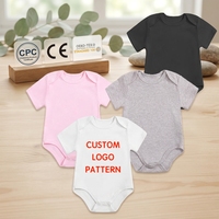 Großhandel Baumwolle Baby Bodysuit Kurzarm Individueller Druck Neugeborenen-Strampler Säuglings-Einteiler OEKO-TEX