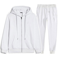 Ensemble polaire homme automne-hiver transfrontalier avec sweat à capuche, broderie et logo imprimé, fermeture éclair longue et pull