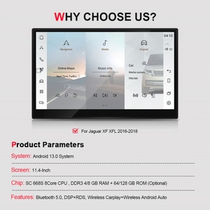 Pantalla Multimedia para Automóvil Android de 11.4 Pulgadas para Jaguar XF XFL 2016-2018, Pantalla Táctil de Navegación GPS de Doble Pantalla, CarPlay Android - Product Image 2