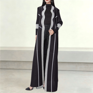 Robe Abaya Modeste de Haute Qualité pour Femmes Musulmanes, Commande sur Mesure, Cardigan Élégant Ouvert sur le Devant, Manteaux Kaftan pour Ramadan et Aïd - Product Image 3