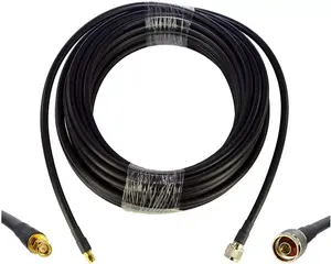 N Male to RP-SMA Male Connector RF Coax Pigtail Antenna Cable LMR400 for Ham Radio 15m