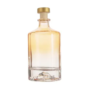 Bouteille en verre Mountain Base Décanteur de liqueur Whisky Voldka Bouteille 500ml avec bouchon anti-fuite