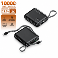 Mini Power Bank HYTO Factory 10000mAh 20000mAh 22.5W Charge rapide Chargeur portable avec câbles intégrés PD 20W Affichage numérique