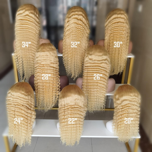 100% cabello humano 613 Color <span class=keywords><strong>Rubio</strong></span> color onda profunda crudo indio 13X4 13X6 transparente Hd encaje frontal Peluca de cabello humano - Product Image 6