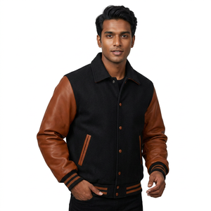 Hot Sale OEM Customized 100% Cotton Winter Varsity <b>Jacket</b> <b>Men</b> New Trending Fashion <b>Baseball</b> Logo Wholesale Plus Size Options - Product Image 1