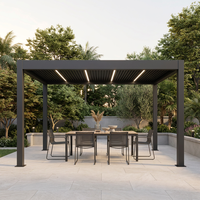 Pergola en aluminium pour extérieur, toit à lamelles réglables, imperméable, motorisée, gazebo de jardin, pergola extérieure de luxe personnalisée en aluminium