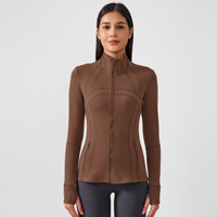 Chaqueta Deportiva de Yoga con Cierre para Mujer, Alta Elasticidad, Secado Rápido, para Running, Entrenamiento, Fitness, Venta al Por Mayor, Directo de Fábrica