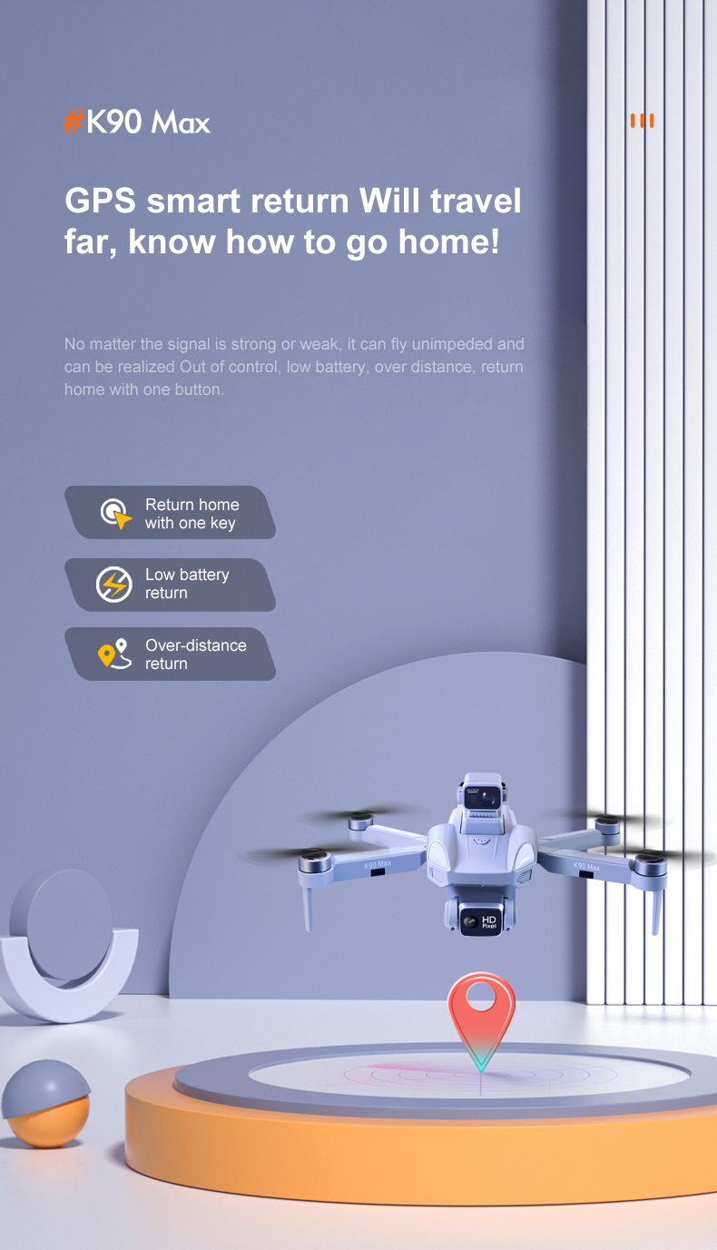 K90 Max drone, K9O Max Smart return will travel far; know how to go homel Low battery over