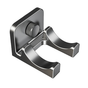 Wall Mounted Hair Dryer Holder Titanium Space Gray Punch Free Bathroom Storage Rack Rectangle Polished Finish - Product Image 5