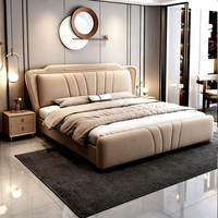 Lit de rangement moderne et luxueux JUNYUHAO, revêtement en tissu haut de gamme, mousse haute densité, cadre en pin certifié E0, non pliable