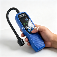 Détecteur de fuite de fréon, testeur de fuite de réfrigérant alimenté par batterie avec sonde col de cygne métallique flexible, pièces de réfrigération