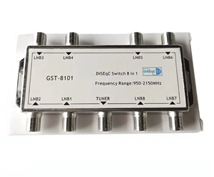Commutateur <span class=keywords><strong>DiSEqC</strong></span> multi-prises 8 entrées 1 sortie pour <span class=keywords><strong>LNB</strong></span> satellite - Product Image 1