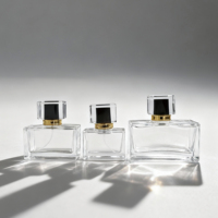 Flacon de parfum rectangulaire en verre de haute qualité, vide, avec pompe pulvérisatrice et diffuseur à bâtonnets, personnalisable