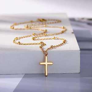 Chic Stainless Steel <b>Cross</b> Necklace for Women Adjustable <b>Chain</b> Daily Wear Valentine Birthday Gift - Product Image 3