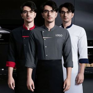 Veste de Chef Imprimée à Manches Longues Personnalisable pour Homme – Drapeau Italie Dragon – Uniforme de Travail pour Restaurant - Product Image 1