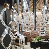 Lustre circulaire Firelux personnalisé pour villa, hôtel, escalier, grand format, transparent, avec branches et feuilles, pour intérieur
