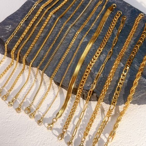 Pulsera de Cadena Cubana de Acero Inoxidable Chapada en Oro, Ajustable, Resistente al Agua y al Deslustre, para Mujer - Product Image 2