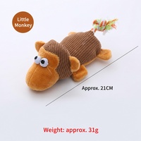 Jouet à mâcher interactif pour chien en peluche avec queue en corde de coton nouée, couineur intégré, pour le nettoyage des dents, vente en gros, personnalisation OEM, directement de l'usine
