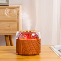 Diffuseur d'huiles essentielles ultrasonique à grain de bois dynamique, humidificateur d'aromathérapie, diffuseur d'huiles essentielles pour la maison, 180 ml, plastique, hôtel, voiture, USB