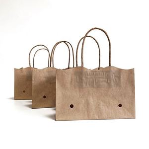 Sac d'emballage promotionnel pour supermarché avec logo personnalisé, en papier sulfurisé, avec poignée perforée, impression offset, recyclable, à fond carré - Product Image 2