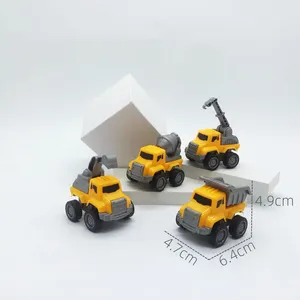 Plastic Cute Small Mini Engineering Vehicle Excavator Mixer Truck Toy Boys Kid Pull Back Inertia Car For Twist Egg Capsule Toy