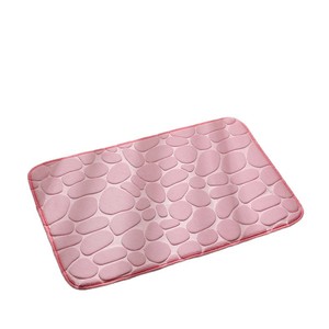 Cangming Coral Fleece Bath Mat 60x90cm Non-Slip Absorbent <b>Pebble</b> Pattern For Bathroom from Vietnam - Product Image 3