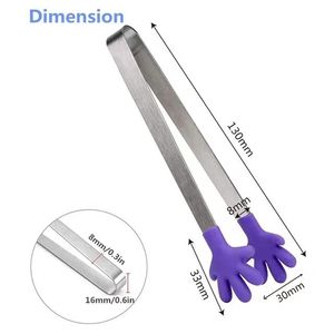 Hot Colorful <strong>Hand</strong> Shape Mini Kids Sugar <strong>Tongs</strong> Stainless Steel Serving Food <strong>Tongs</strong> With Silicone Tips - Product Image 5