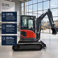 Excavator Mini XG35U Langsung dari Pabrik, Mini Excavator 3.5 Ton Mesin Yanmar CE EPA Euro 5 Kabin untuk Konstruksi Penggalian Parit